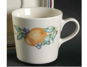 *NEW Corelle 8-oz ABUNDANCE CUP 3 1/8" Fruit Stoneware Sandstone Mug