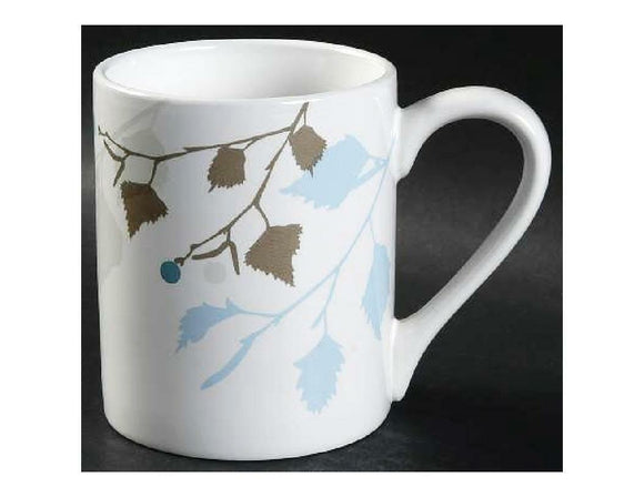 1 Corelle IMPRESSIONS LEAVES 11-oz STONEWARE MUG Blue Brown Branches Leaves *NEW
