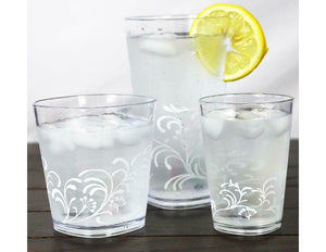 4 Corelle CHERISH / MADELINE Acrylic DRINKWARE Beverage Glasses 19, 14 or 8-oz NEW