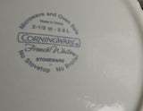 *NEW 2.5 Qt. Corningware FRENCH WHITE Round CASSEROLE w/ Glass & Plastic Covers