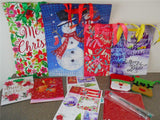 12-pc Christmas Holiday Gift & Treat Bags Set S, M, L Tissue Stickers Tags Pens