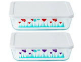 Pyrex 6-Cup Red LUCKY in LOVE or Purple MIDNIGHT GARDEN Bowl Hearts & Shamrocks