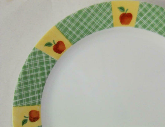 1 Corelle APPLE HARVEST 10 1/4 DINNER PLATE Late Summer Country Picnic Red Green