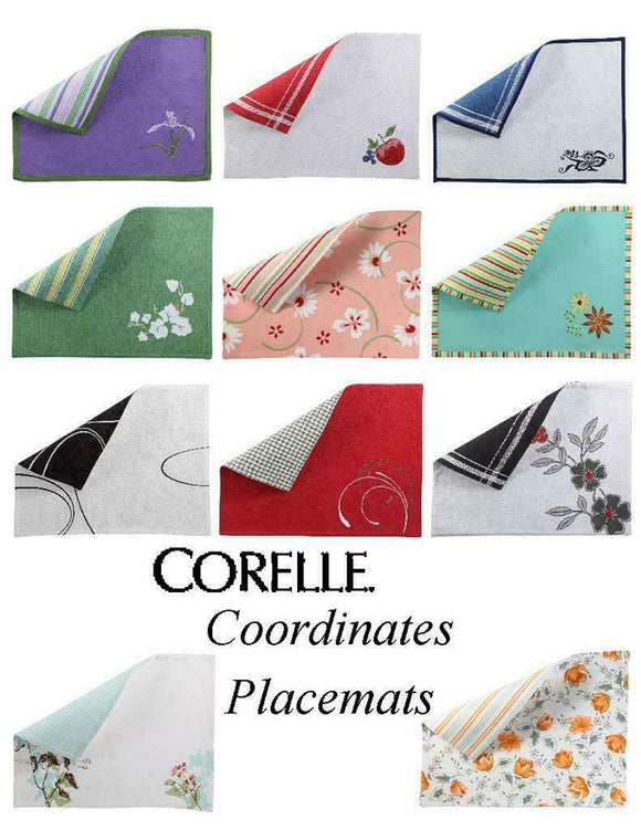 Corelle Coordinates 20x14 Cloth REVERSIBLE KITCHEN PLACEMATS *PICK Your PATTERN