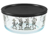 Pyrex LARGE 7 Cup MARIACHI BAND Bowl BLACK Mexican Skeletons Day of the Dead