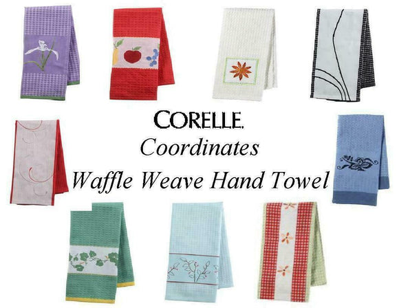 Corelle Coordinates WAFFLE WEAVE Kitchen HAND TOWEL 17x28 *PICK Your PATTERN New
