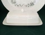 ❤️ 2-pc CORELLE Coordinates WINTER WHITE COVERED BUTTER DISH Porcelain China