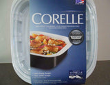 New 3-pc Corelle 1.5 Qt BLACK Simplylite BAKE SERVE STORE Baker Dish & Covers