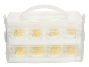 SNAPWARE Snap 'N Stack 2-Layer DEVILED Easter EGG CARRIER *Plastic Holds 24 NEW