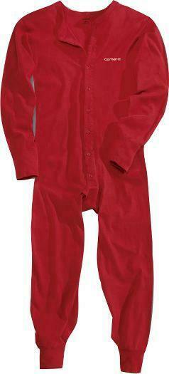 XL CARHARTT UNION SUIT Midweight 8-oz Cotton BRIGHT RED Work Warm Outdoors