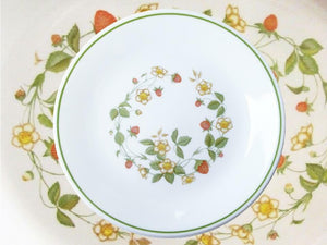 Corelle STRAWBERRY Sunday SUNDAE 8 1/2 LUNCH Salad PLATE Floral Vines *NR MINT