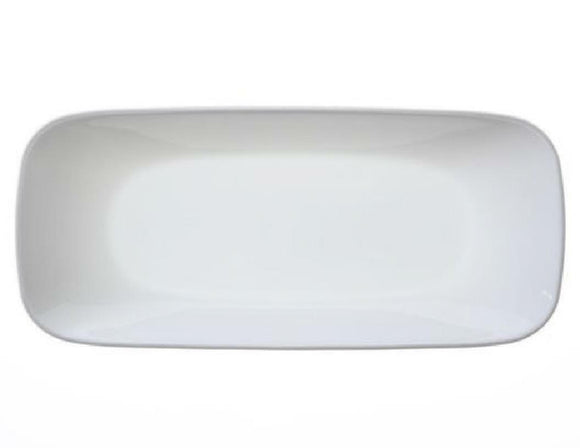 Corelle PURE WHITE Square APPETIZER TRAY Platter Oblong Fish Plate 10 5/8