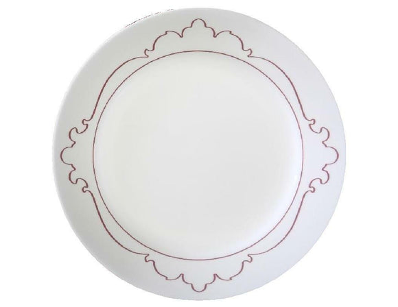 Corelle B-FRAMES MAUVE 8 1/2 LUNCH PLATE Stenciled Silhouette *Muted Pink Red NW