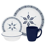 Corelle FLORENTIA Choose: DINNER or LUNCH PLATE Navy Blue Snowflake Italy Tile