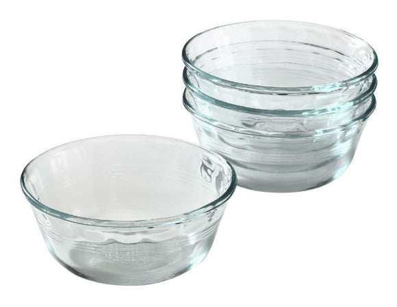 ❤️ NEW 4 PYREX 10-oz Glass CUSTARD CUPS Bake Prep Dessert Clear Side Dish #464