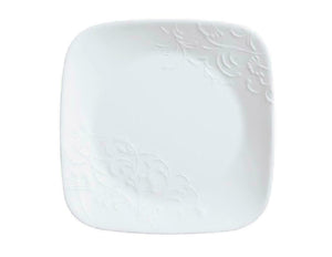 Corelle Square BOUTIQUE CHERISH 9" Lunch OR 10 1/2" Dinner Plate *White Embossed