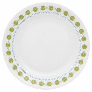 Corelle SOUTH BEACH 6 3/4" Bread Dessert Plate *Miami Blue Lines w/Green Dots