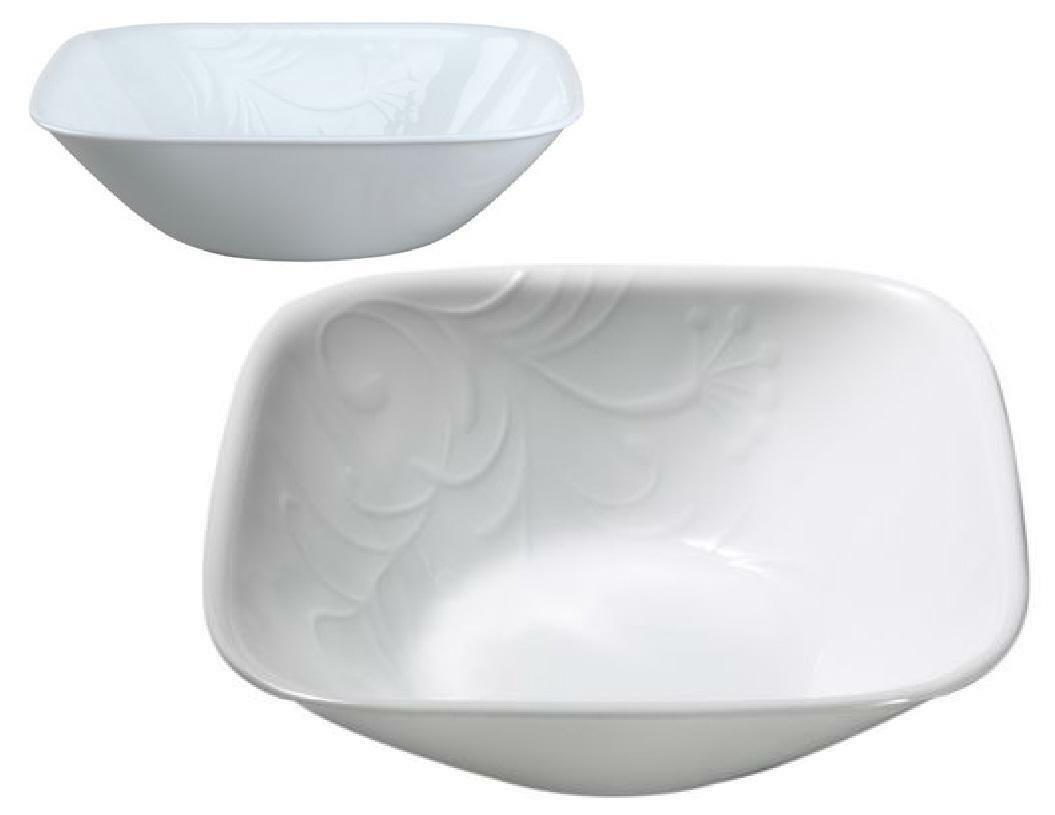 Corelle Apricot Grove 15-oz Flat Rimmed Soup Bowl – Peach Blue Floral Pattern, Glass Dinnerware