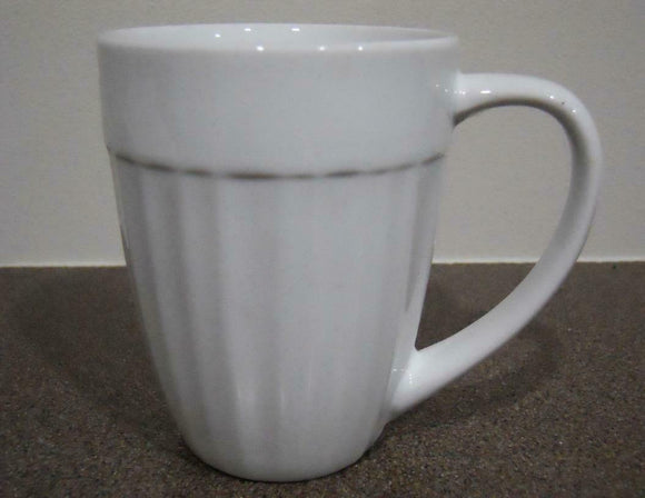 NEW Corningware FRENCH WHITE 12-oz MUG Ribbed Cup *Stoneware