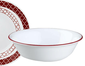 1 Corelle CRIMSON TRELLIS / RADIANT / FEBE / DANCER  18-oz SOUP Cereal BOWL Red Rim