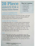 20pc Corelle BLUE VELVET ROSES Cambridge Silversmiths Stainless FLATWARE Set NEW
