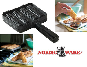 Nordicware WAFFLE DIPPERS Heavy Cast Stovetop GRILL Deep Pocket BREAKFAST Sticks