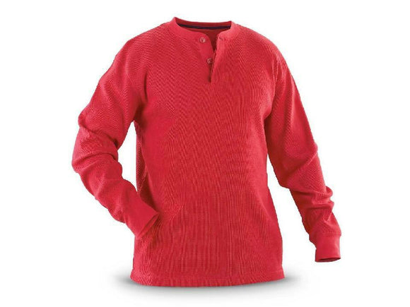 MENS Red FARMALL IH THICK THERMAL WEAVE LS HENLEY SHIRT NEW
