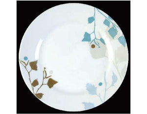 1 Corelle IMPRESSIONS LEAVES 8 1/2" LUNCH PLATE Blue Brown Branches Leaves *NEW