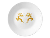 16pc Corelle DANCER & PRANCER Dinnerware Set Christmas Holiday Red Gold Reindeer