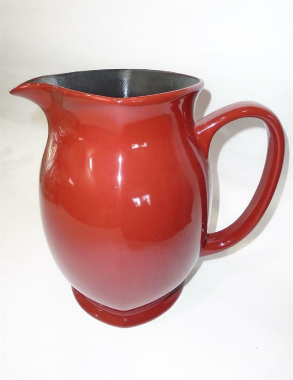 Corelle HEARTHSTONE CHILI RED PITCHER 8 3/4 Black Stoneware Drink Beverage 88-oz