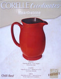 Corelle HEARTHSTONE CHILI RED PITCHER 8 3/4 Black Stoneware Drink Beverage 88-oz