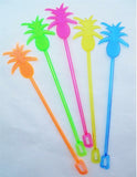20 PINEAPPLE Fruit 9.5" Tall Acrylic TROPICAL DRINK Cocktail Swizzle STIRRERS