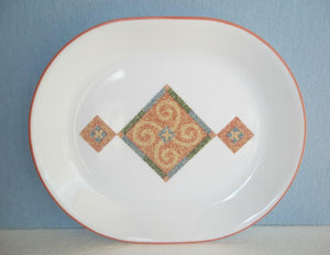 Corelle SAND ART Southwest 12" SERVING PLATTER Aztech Traditional DIAMOND Scroll