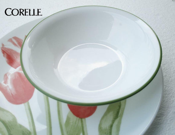 1 Corelle TULIP BOUQUET 18-oz SOUP CEREAL Salad BOWL *White w/Green Band NEW