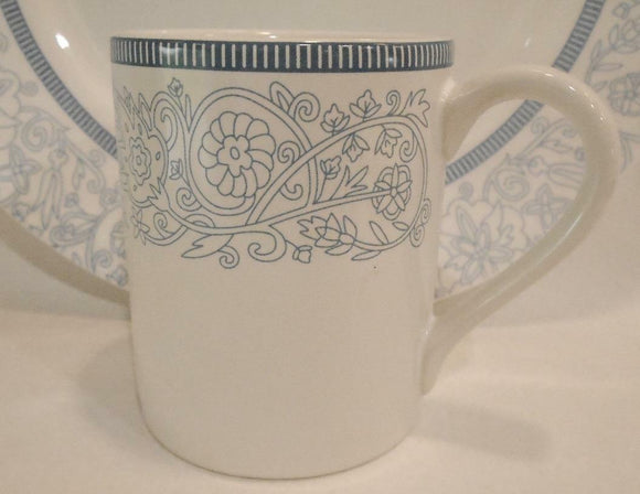 *NEW 1 Corelle Lifestyles TAPESTRY 11- oz Stoneware MUG Cup Blue Floral Artwork