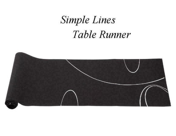 CORELLE Coordinates SIMPLE LINES 60x19 Kitchen DINING TABLE RUNNER Black White