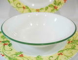 ❤️ NW Corelle Impressions HOLLY 18-oz GREEN RIM SOUP Cereal BOWL 7 1/4" Holiday