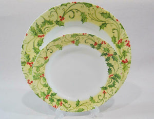 ❤️ NW Corelle HOLLY Choose: DINNER or LUNCH PLATE Red Gold Green Holiday Berries