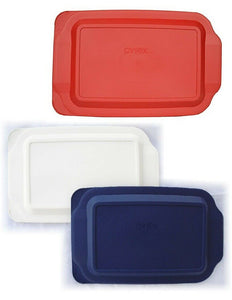 PYREX Bakeware 9 x 13 PLASTIC COVER Choose: RED or WHITE 233-PC Tab Handles