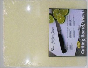 ❤️ ALMOND BEIGE CREAM 15x12 COUNTER SAVER Tempered Glass Hot Plate Cutting Board