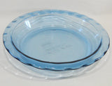 New PYREX Easy Grab ATLANTIC BLUE 11-1/4" Scalloped Rim PIE PLATE Quiche Multi Dish
