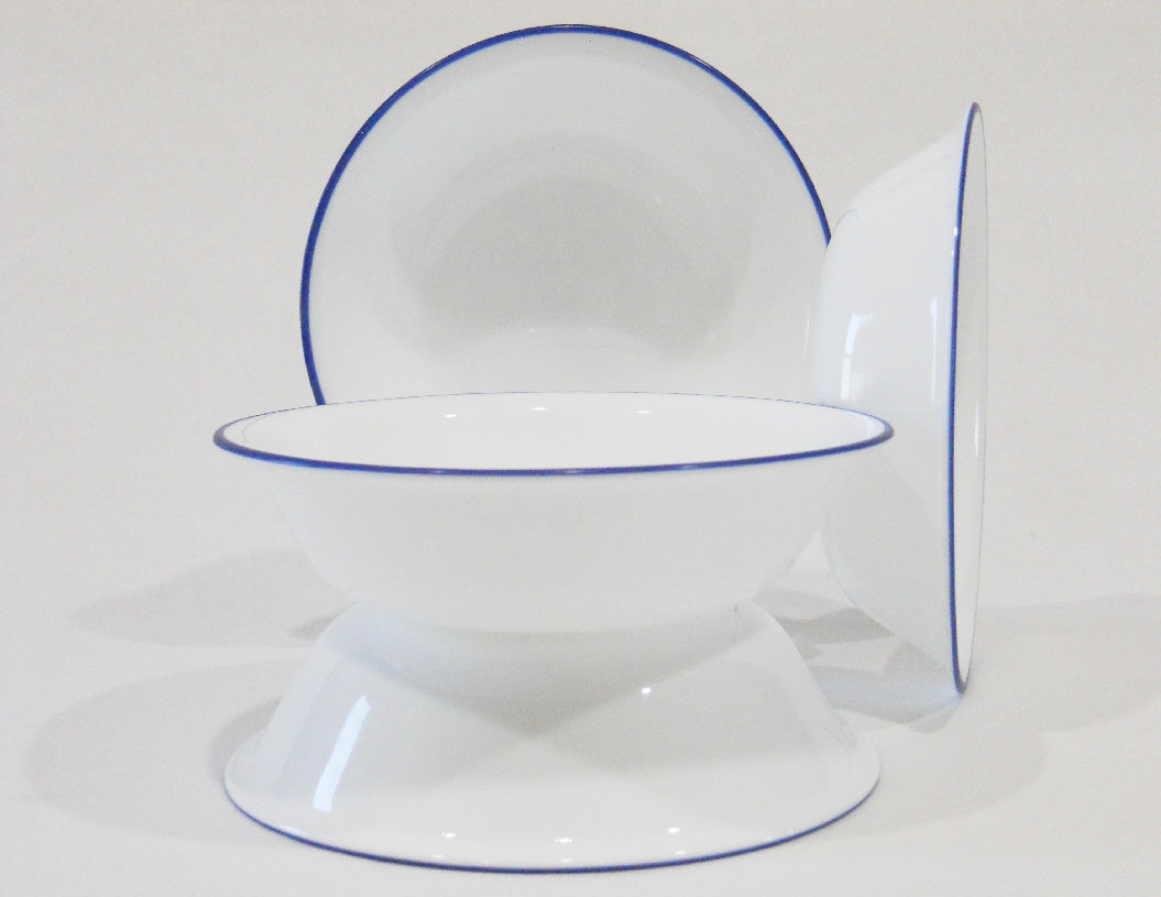 4 Corelle BREATHTAKING BLUE RIM 10-oz DESSERT BOWLS Fruit KEY WEST, TR ...