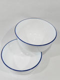 ❤️ 2 BLUE Band CORELLE 28-oz SUPER SOUP BOWLS Bright Brilliant Breathtaking Navy