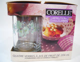 ❤️ 4 NEW Corelle CALLAWAY 7-oz JUICE GLASSES *Green Ivy Weighted Bottoms "Crisa"