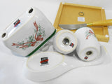 ❤️ 6-pc Corelle CALLAWAY RIBBONS Holiday TABLETOP SET *Spoon Rest Napkin Shakers