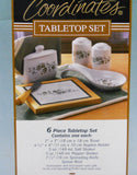 ❤️ NEW 6-pc Corelle CALLAWAY IVY Tabletop Set *Trivet Spoon Rest Napkin Holder Shakers