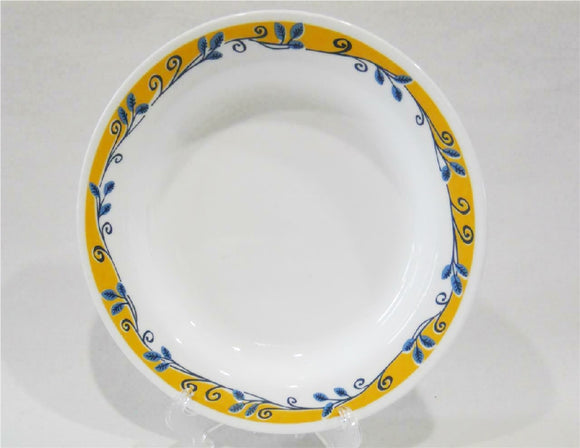 ❤️ MINT Corelle CASA FLORA 15-oz FLAT Rim BOWL Pasta Soup Plate *Mexico Blue Yellow Bands