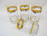 ❤️ NEW 4 Corelle CASA FLORAL 16-oz TUMBLER GLASSES Bella Vista Mexico Blue Yellow