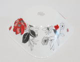 ❤️ 16-pc Corelle CHELSEA ROSE Square DINNERWARE SET *Red Black Grey Floral