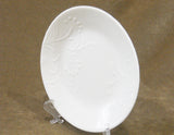 ❤️ Corelle MADELINE Round 6 3/4" Appetizer BREAD PLATE Dessert White Embossed Floral